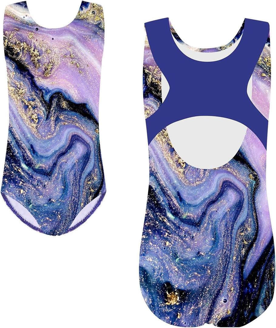 TFJH E Leotard for Girls Gymnastic Apparel Athletic Sportwear Ballet Dancewear 10-11y Purple Agate 12A