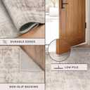 Washable 4x6 Area Rug for Entryway Indoor, Living Room, Kitchen, Bedroom Bedside - Stain-Resistant Non-Slip with Rubber Backing, Unique Floral Aesthetic Dcor, Light Brown & Beige