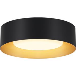 Modern Flush Mount Ceiling Lights,Minimalist 12.5IN Round Close to Ceiling Light Fixture,Black and Gold Metal Ceiling Lighting Lamp for Entryway,Hallway,Kitchen,Bedroom