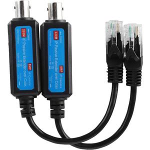 Demeras 1Pair 10/100Mbps 1CH IP Network Transmitter, Fast and Easy to Install Passive IP Network Coaxial Transmitter Receiver Extender for IP NVR Camera
