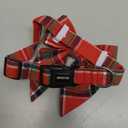 ADOGGYGO Christmas Dog Collar with Bow, Adjustable Cotton Red Green Plaid Bowtie Dog Christmas Collars for Small Medium Large Dogs Pets (Large, Xmas)