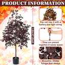 4ft Thanksgiving Plum Cimicifuga Stems Seeded Fall Tree Artificial Ficus Leaf Tree Plant Decor Autumn Halloween Faux Decor for Party Porch Fireplace Front Door Outdoor Indoor Decoration
