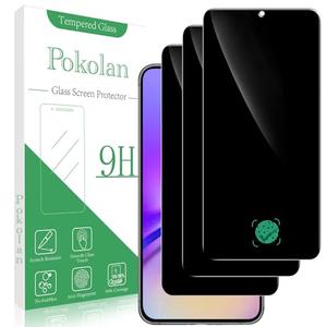 Pokolan [3 Pack Privacy Screen Protector for Samsung Galaxy S25 Plus, Anti Spy Private Tempered Glass Film, Fingerprint Unlocking, Case Friendly, 9H Hardness