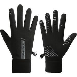 Womens Winter Fleece-Lined Running Gloves - Outdoor Touchscreen Windproof Sport Gloves for Cycling Camping Hiking Driving