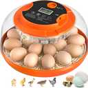 18 Egg Incubator with Automatic Egg Turning and Humidity Control, Incubators for Hatching Eggs, Chicken, Ducks, Goose, Pigeon, Quail, Parrot Incubator for Farm, Lab, Science Classroom, Home (Orange)