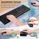 LATEEFAH Mouse Pad with Wrist Rest, Large Mouse Pad, Ergonomic Gaming Desk Pad Keyboard Wrist Rest Set, 4-in-1 Desk Mat Keyboard Mat for Home, Office
