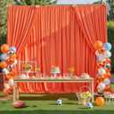 20ftx10ft Wrinkle Free Orange Backdrop Curtains for Parties, Silky Polyester Photo Backdrop Drapes 4 Panels 5x10ft Back Drop Cloth for Wedding Birthday Baby Shower Photography Background