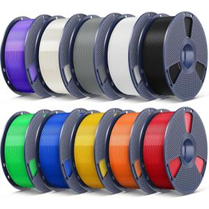SUNLU PLA Plus 3D Printer Filament, 1.75mm, 10 Colors