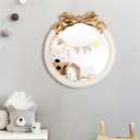 18 Inch Nursery Mirror, Bow Wall Mounted Mirror for Girl Princess Vintage Nursery Decor for Girls Bedroom (White)