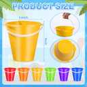 Didaey 12 Set Beach Sand Buckets and Shovels Set Includes 9 Inch Large Sand Buckets and Shovels Beach Pails Toys for Kids for Summer Theme Party Favors Summer Game (Multicolor)