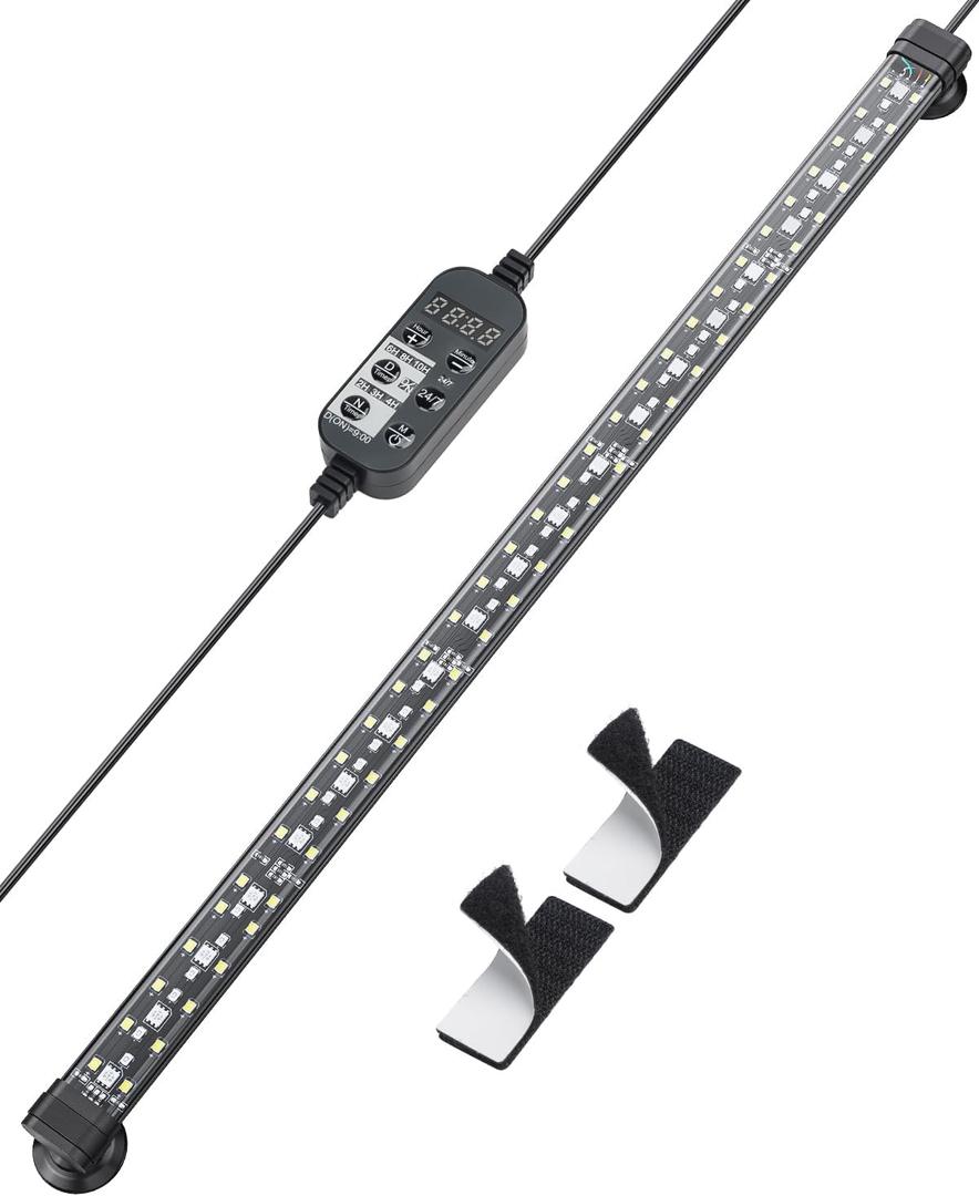 Pawfly 10 W Aquarium LED Light 20 Inch 24/7 Fish Tank Light with Full Spectrum Brilliant White Blue Red Green Lights Multi-Colored LEDs with D/N Mode Single Color Effects Timer & Adjustable Brightness