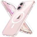Miracase Magnetic for iPhone 17 Case (Compatible with MagSafe) with Screen Protector Military-Grade Protection, Anti-Fingerprint Translucent Matte Phone Cover for iPhone 17 6.3 inch, Clear