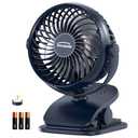 Shinebella AA Battery Powered Clip on Fan with 4-Speed, 5’’ Small Desk Fan with Aroma Function, USB Powered, 360°Rotation, Ultra Quiet, for Golf Cart, Stroller, Bedroom,Car(Batteries Not Included)