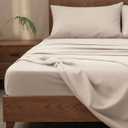 Slumberfy 4-Piece 400 TC Viscose Derived from Bamboo Sheets, Queen Size - 1 Fitted, 1 Flat, 2 Pillow Cases - Deep Pocket Cooling Viscose-Bamboo Bed Sheets in Magnetic Closure Gift Box, Sand
