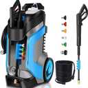 5000PSI Electric Pressure Washer 4.0GPM High Power Washer with M22-14mm Pressure Hose 33FT, Powerwashers with 1/4" QC Compatible Surface Cleaner, 5 Nozzles and Soap Bottle for Home, Car, Patio (Blue)