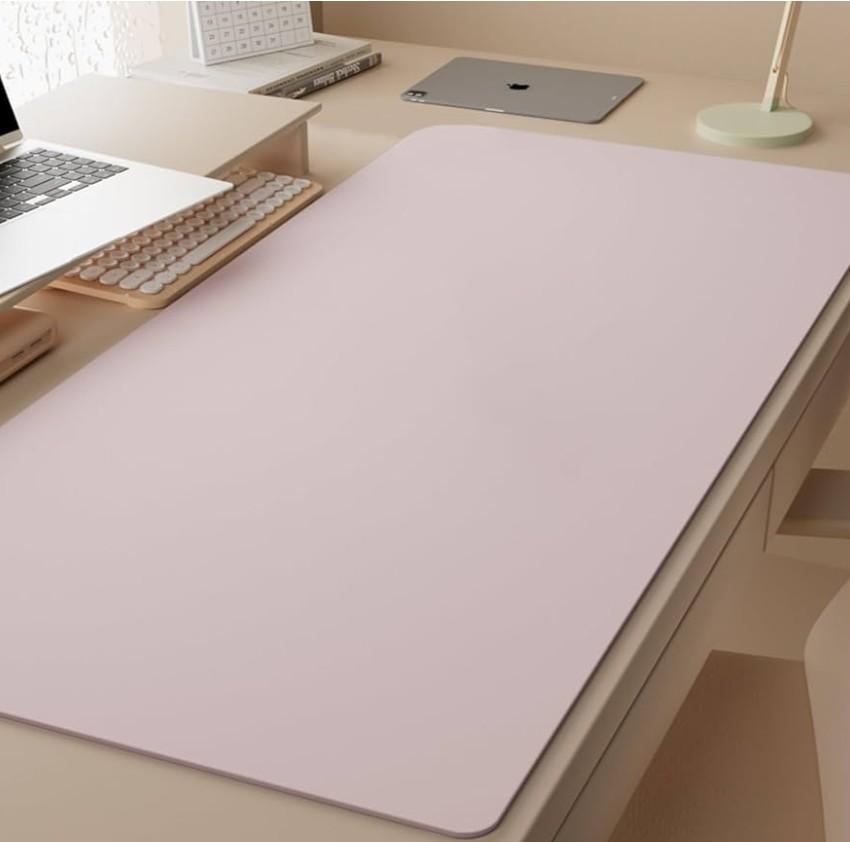 WOHAO PU Table Pad - Non-Slip Waterproof Desk Protector, Easy Clean Heat Resistant Table Cover for Office/Home/Kitchens (Gray,60x120cm)