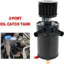 BARTOO Universal Oil Catch Can Tank 2 Port Oil Catch Can Billet Aluminum Car Engine Oil Catch Can Kit with Breather Filter Reservoir Oil Separator