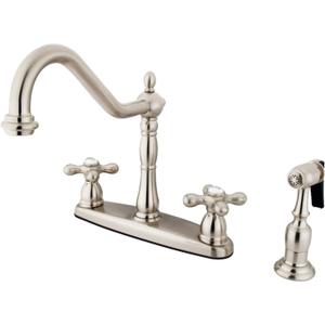 Kingston Brass KB1758AXBS Heritage 8-Inch Centerset Kitchen Faucet, Brushed Nickel