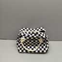 Lunch Bag Women Lunch Box for Women Adult Cute Insulated Lunch Bag Lager Cooler Lunch Tote Bags for Work Picnic (Black-White Plaid)