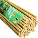 Jollybower 5"x3" Bamboo Stakes 50 Pack, Thicker Heavy-Duty Plant Stakes, Natural Garden Stakes for Bean, Tomato, Bean, Flowers,Trees Potted and Climbing Plant Support