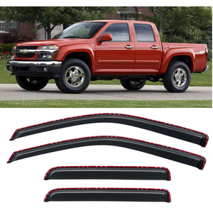 in-Channel Window Visors Rain Guards Shield for 2004-2012 Chevy Colorado, Window Vent Wind Deflectors Visors Shades for 2004-2012 GMC Canyon Crew Cab