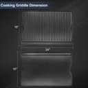 Criditpid Flat Griddle Top Plate Replacement Parts for Gas Stove, Charcoal, Electric, Propane, Gas Grill, 16” x 24” 2-in-1 Reversible Pre-Seasoned Cast Iron Cooking Griddle for Camping Tailgating.