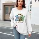 KIDDAD Jesus Christmas Sweatshirts Women Joy to The World Pullover Tops Christian Graphic Shirt Casual Tops (White, XXL)