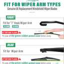 26" 16" 12" Windshield Wiper Blades Replacement for Toyota RAV4 2019 2020 2021 2022 2023 2024 RAV 4 / Mazda 5 2006-2015 Premium All Weather Front Rear Wipers Set - OEM Quality (Pack of 3)