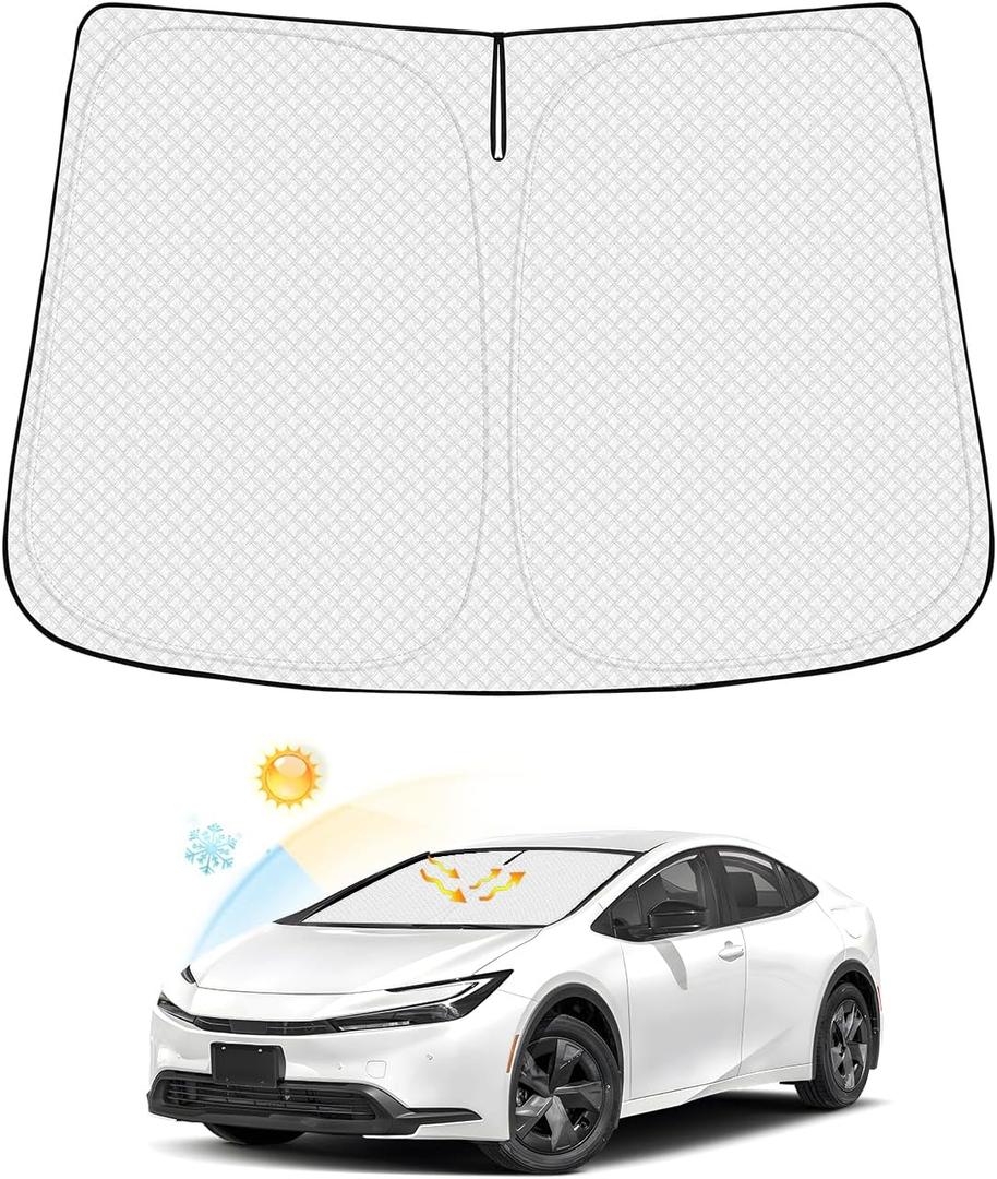 Windshield Sun Shade for Toyota Prius 2023-2024 2025 Accessories Thicken 6-Layer Front Window Sunshade Cover Sun Visor Protector Foldable Block UV Rays Keep Vehicle Cool
