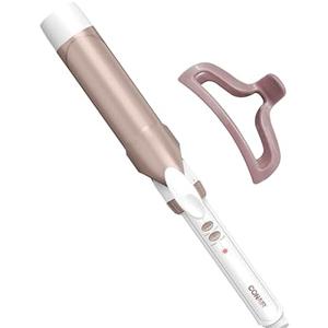 Conair Double Ceramic 1 ½-Inch Curling Iron with Claw Clip, 1.5-Inch Barrel Creates Soft Waves, Hair Waver for Use on Medium and Long Hair, White