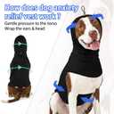 MIGOHI Small Dog Anxiety Vest | Dog Calming Vest for Small Dogs,Comfort Anxiety Shirt for Dogs,Pet Anxiety Jacket with Ear Cover for Fireworks,Thunderstorm,Separation,Loud Noise,Black,S
