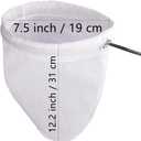 WMKGG Ultra Fine Reusable Filter Bags with Stainless Steel Handle for Nut Milk, Coffee, Milk, Butter, Juices and Fresh Cheese (Medium Size)