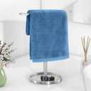 STWWO Hand Towel Holder, Stainless Steel Towel Holder Stand for Bathroom, Kitchen Countertop, T-Shaped Hand Towel Rack Stand, Brushed Nickel