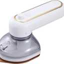 Cordless Mini Iron for Clothes, Portable Travel Iron Support Dry Wet Ironing, USB Rechargeable Handheld Ironing Machine with 3 Temperature Settings (White)