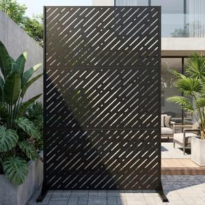 Metal Privacy Screen Outdoor 72x44in (6FT) Rustproof Steel Decorative Fence Panel, Weatherproof Garden Divider for Patio, Backyard & Balcony, Metal Panels for AC Unit or Trash Bin Enclosure
