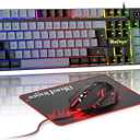 BlueFinger RGB Gaming Keyboard and Backlit Mouse Combo, USB Wired, LED Gaming Set for Laptop PC Computer Game and Work(Black & Gray)