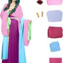 Tokisaki Maomao Cosplay Apothecary Diaries Costume Mao Mao Hanfu Dress Women Ruqun Set Halloween Uniform Outfit (3X-Large, Pink)