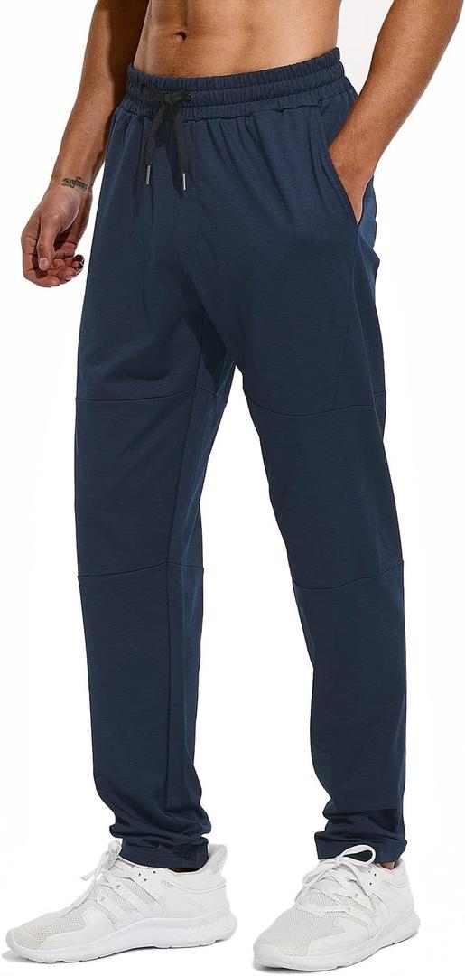 HODOSPORTS 40" Inseam Tall Mens Sweatpants Zipper Pocket Extra Tall Joggers Workout Pants Medium