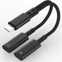 USB C Splitter, Dual USB C Headphone Jack Adapter and Charger, 2in1 Type C Audio Adapter with PD 60W Fast Charging Dongle Cable for iPhone 16 15 Pro Max Plus, Samsung Galaxy S25 S24 Ultra More USBC