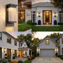2 Pack Motion Sensor LED Outdoor Lights, 15" Dusk to Dawn Exterior Lighting Fixtures with Attractive Glass, Large Modern Black Outside Sconces Lights Porch for House, Front Door, Garage