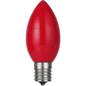 25 Pack C9 Red Christmas Replacement Bulbs, Vintage C9 Ceramic Incandescent Light Bulbs for Indoor Outdoor Christmas String Lights, E17 Intermediate Base, 7 Watts