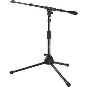 Gator Frameworks Short Tripod Base Microphone Stand with Soft Grip Twist Clutch, Boom Arm, and Both 3/8" and 5/8" Adapters (GFW-MIC-2621)