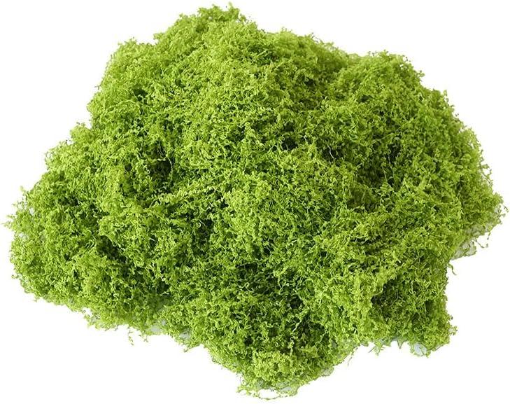 Green Fake Moss,Plastic Artificial Moss,Realistic Looking Faux,Preserved for Plants,Decor,for Fairy Garden Filler Table Wedding Christmas Crafts Party Artificial Plants (50g)