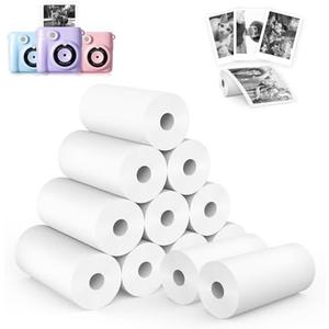 12 Rolls Kids Camera Instant Print Refill Paper Set, Phetium HD Printing Thermal Paper for Most Kids Instant Camera Photo Print (White-12 Rolls)