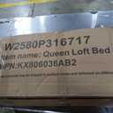 KEIKI Queen Size Metal Loft Bed Frame with Convertible Staircase, Built-in Storage Shelves & Wardrobe, Loft Bed with Solid Slats & Guardrail, No Box Spring Required, Easy Assembly, for Bedroom, Black