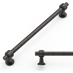 Amerdeco 10 Pack Oil Rubbed Bronze Cabinet Pulls 7.5 Inch(192mm) Hole Center Drawer Pulls Cabinet Hardware Kitchen Cabinet Handles for Bathroom ZH0069