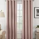 Eclipse Basel Dot Draft Stopper Energy Saving 100% Blackout Grommet Top Curtain Panel - 50x84 - Blush
