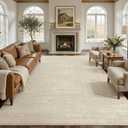 Neutral 12x15 Area Rugs for Living Room Washable, Beige