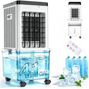 Portable Air Conditioners, 4.1 Gallon Swamp Cooler[Detachable Tank] with 24H Cooling, Windowless Air Conditioner with Timer, 3 Speeds Evaporative Cooler/Ac for Home, Bedroom, Office