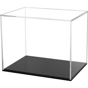 QWORK Acrylic Mini Helmet Display Case, Clear UV Protection Holder, Dustproof Storage Showcase for Collectibles, Jewelry, Figurines, and More, 7.25.15.5 Inches